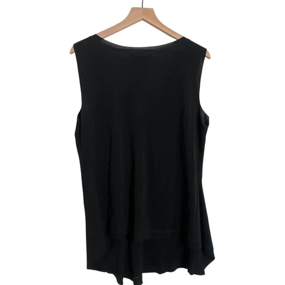 Nine West Cowl Neck Sleeveless Blouse with Butterfly Pin 1X - Picture 6 of 6